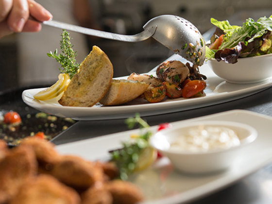 Regional cuisine in the restaurant of the hotel Liebmann